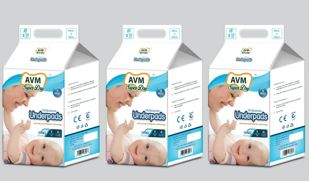 AVM Super Dry Underpads Large ( 60*90 cm) Pack of 3 with Super Absorption Layer/Leak Proof/Convenient and Comfortable